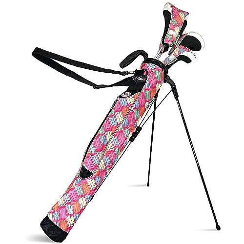 Taboo Fashion Sunday Golf Bags for Women - Lightweight Golf Range Bag with Self Flexing Stand and Shoulder Strap for Driving Range, Par 3 or Executive Course - color: Posh Pink