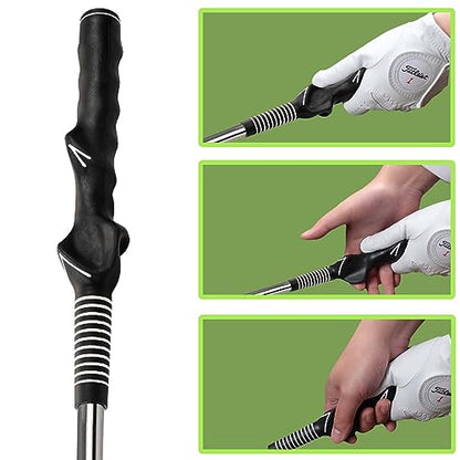 Retractable Golf Swing Training Aid, Golf Grip Trainer & Golf Swing Trainer for Warm-up, Right-Handed Golf Club for Indoor Practice, Golf Accessories - Strength & Tempo Training for Chipping Hitting