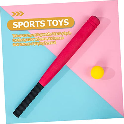 EVA Baseball Bat Red with Net Bag Outdoor Training Baseball for Boys and Enhances Batting Skills Hand Eye Coordination Parent Interactive Sports