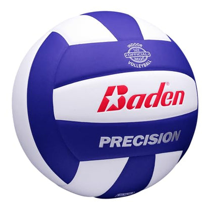Baden | Precision | Official Size + Weight Entry Level Youth Indoor Volleyball | PU Composite, Extra Foam Backing, Reduce Sting - color: Royal Blue