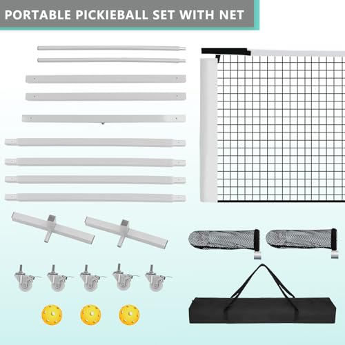 Aluminum Pickleball Net System,Constructed of Rust Proof Aluminum Frame,Regulation Size 22 FT