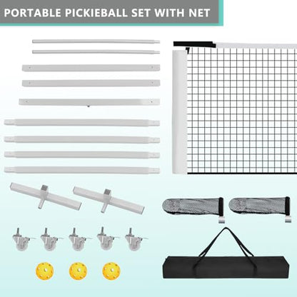 Aluminum Pickleball Net System,Constructed of Rust Proof Aluminum Frame,Regulation Size 22 FT