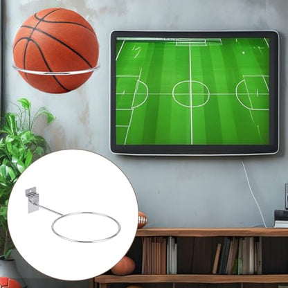 AHANDMAKER 8Pcs Basketball Holder Wall Mount Universal Ball Storage Rack Space Saver Display Storage for Sport Football Volleyball Soccer Basketball Room Decor