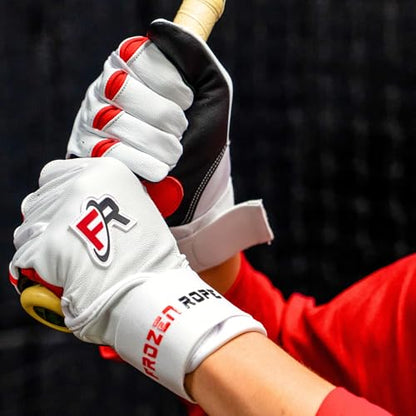 F3 Frozen Rope Batting Gloves - Premium Leather (0.9mm) Long Cuff Batting Gloves - Pro-Grade Baseball and Softball Gloves - Men, Women, and Youth Sizes - color: Neon/Black, size: Youth Small