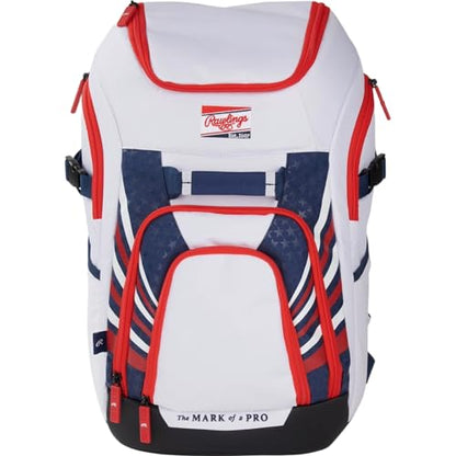 Rawlings | FRANCHISE 2.0 Player's Backpack | Baseball/Softball | Rec/Travel | Multiple Styles | Baseball/Softball - color: USA