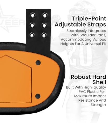 Football Backplate for Shoulder Pads with High Impact Padding, Adult & Youth Lower Backplate Football - color: Chrome Bronze Gold, size: Youth