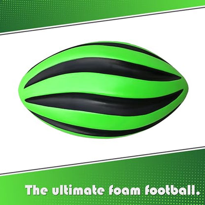 Spiral Foam Football - Soft Foam Football for Kids - 9 Inches - American Football - 1 Each - color: Green/Black