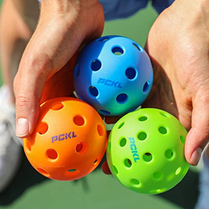 PCKL Optic Speed Pickleball Balls | Choose Indoor or Outdoor Pickleballs | USAPA Tournament Aproved | 4 Pack Crack-Resistant - style: Outdoor Green