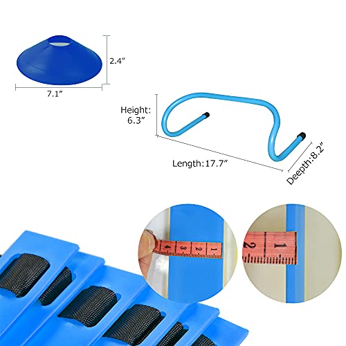 TNZMART Agility Ladder and Disc Cones Training Set Adjustable Rungs Training Ladder with 10 Plastic Sport Cones for Training