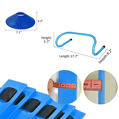 TNZMART Agility Ladder and Disc Cones Training Set Adjustable Rungs Training Ladder with 10 Plastic Sport Cones for Training