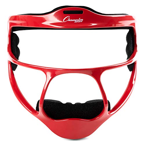 Champion Sports Ultralight Magnesium Softball Fielder’s Mask – Youth & Adult Sizes, 8oz Lightweight Protective Face Guard - color: Red, style: Ultralight Magnesium (Youth Size)