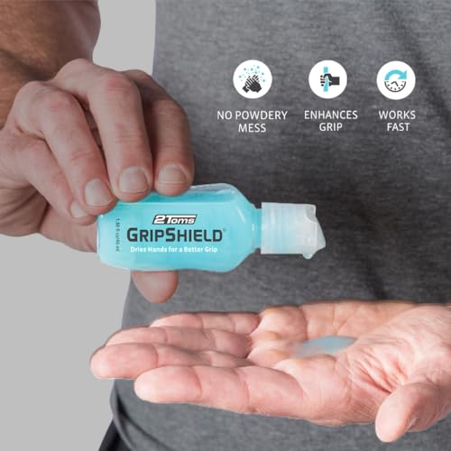 2Toms GripShield, Non-Sticky Grip Enhancer, Dry Grip Solution for Sweaty Hands, Tennis, Pickleball, Golf, Pole Dancing, and Gaming - size: 1.5 Ounce (Pack of 3)