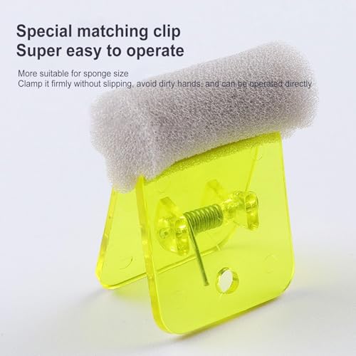 Table Tennis Racket Wipe Brush, with Clamp Absorbent Professional Replacement, Table Tennis Racket Glues Sponge, Secure Clamp Deep Cleaning Absorbent for Professionals Enthusiasts Beginners