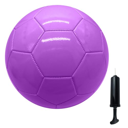 Soccer Ball Size 3 4 5 Pure Color DIY Kids Boy Gift Painting Together with Parents Grandparents or Kindergarten Teacher - color: Purple, style: Size 4