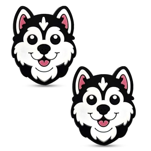 Tennis Racket Dampener - Cute Designs - Vibration & Noise-Reducing Tennis Shock Absorber for Racquets - Secure, Easy-Install Accessories for Players of All Levels - color: Huskie