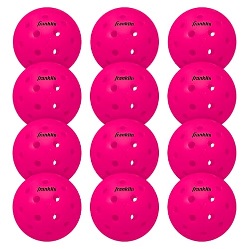 Franklin Sports X-40 Outdoor Pickleballs - Official Ball of USA Pickleball, APP Tour + US Open - Regulation Size - color: Pink, size: 12 Pack