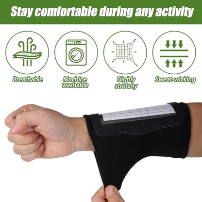Football Play Wristbands with Playbook Cards, Clear PVC Windows Elastic Wristband Adult and Youth Quarterback Gear for Flag Football Baseball Softball