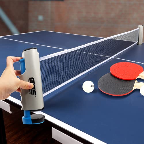 GSE Games & Sports Expert Adjustable Retractable Ping Pong Net Set & Post. Professional Table Tennis Rackets and Balls, Net with Posts and Storage Bag - Pingpong Paddle and Game Table Accessories. | Adjustable