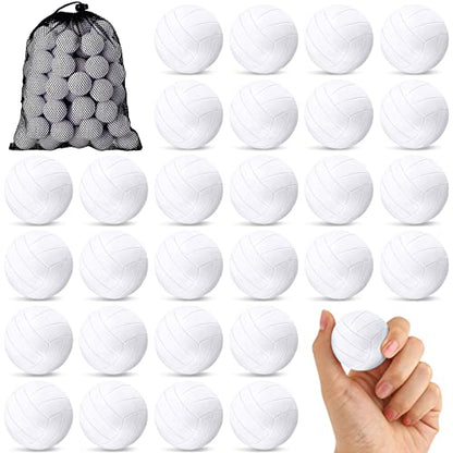 Zhanmai 101 Pcs 1.6 Inch Mini Volleyball Stress Balls Bulk Party Favors Volleyball Gifts for Team Tiny Foam Sports Balls with Storage Bag for Kids Stress Relief Birthday Party Games (Clear)
