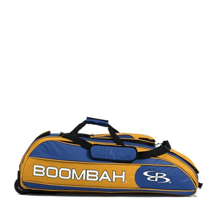 Boombah Beast Rolling Bat Bag - Multiple Color Options - Holds 8 Bats, Glove and Shoe Compartments - color: Royal Blue/Gold