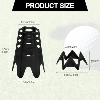 Golf Simulator Tees, 24PCS Golf Mat Tees for Indoor & Outdoor Practice, 12 Tall & 12 Short Golf Tees for Driving Range, Turf & Home Training, Black