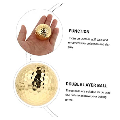 VICASKY Gold Golf Balls 2-Layer Training Aid for Putting Practice Sturdy Golf Training Tool for Indoor and Outdoor Use