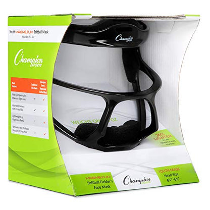Champion Sports Ultralight Magnesium Softball Fielder’s Mask – Youth & Adult Sizes, 8oz Lightweight Protective Face Guard - color: White, style: Ultralight Magnesium (Youth Size)