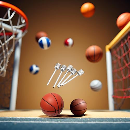 10Pcs Ball Pump Needles, Inflating Air Pump Needles Stainless Devices and Accessories for Basketball Football Volleyball Water Polo Rugby Exercise Sports Ball Balloon Inflation