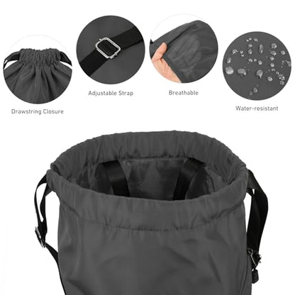 Valleycomfy Waterproof Drawstring Gym Backpack Bag for Men & Women,Sports Gym Bag with Side Pocket Dark Grey - color: A-dark Grey