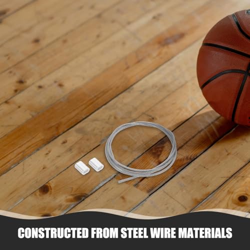 2pcs String Basketball Net Stringing Thrilling Basketball Rim Net Cable ting Accessory Basket Ball Chain s Hooks Silver Steel Wire
