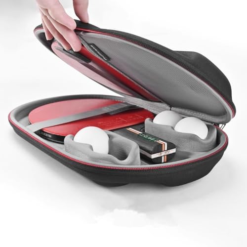 Table Tennis Equipment Carrying Case for Ping Pong Paddles/Table Tennis Paddles, Fits for 2 Paddles and 4 Balls, Black