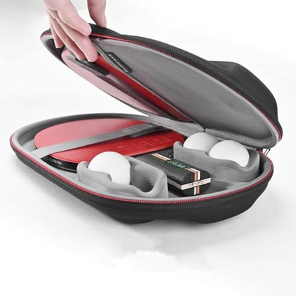 Table Tennis Equipment Carrying Case for Ping Pong Paddles/Table Tennis Paddles, Fits for 2 Paddles and 4 Balls, Black