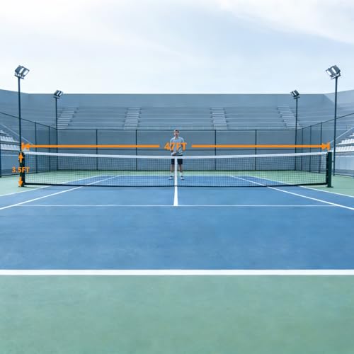 Professional Tennis Net 42ft x 3.5ft – Single Layer Heavy-Duty Court Replacement Net with 6mm Steel Cable & Complete Accessories | UV/Water-Resistant, Ideal for Court Contractors & Schools