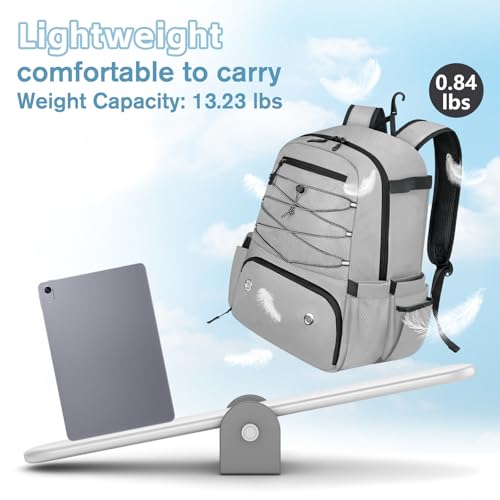 MATEIN Baseball Bat Bag for 4 Bats with Ball Pocket, Lightweight Youth Baseball Backpack with Shoe Compartment, Large Capacity Softball Equipment Bag with Fence Hook for TBall Gear, Helmet, Glove - color: Grey