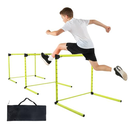 3PCS Adjustable Height Hurdles Training Equipment, Agility Hurdles with Storage Bag, Removable Track Hurdle, Speed Training Equipment for Soccer, Football and Track & Field Sports