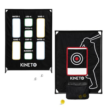 Kineto Training Set – Golf Swing Net, 8-Zone Chipping Target, Baseball Pitch Trainer – Durable, Portable, Tool-Free net for Backyard or Indoor use - size: 2 in 1