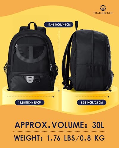 Basketball Bag Backpack for Men Women with Ball & Shoes Compartment 30L Capacity Lightweight Breathable Boys Girls Soccer Ball Bag Backpack Fit Volleyball Football Sports Travel School Gym