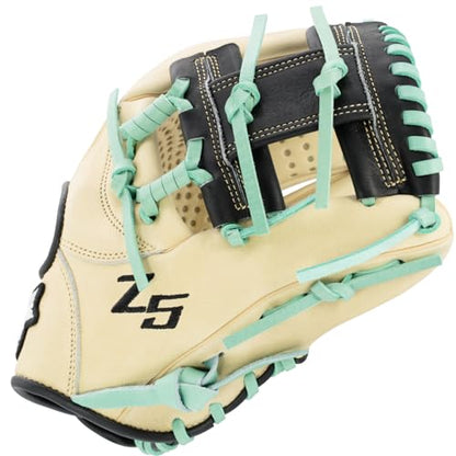 SSK Z5 Craftsman Infield Baseball Glove – 11.25” - 11.5” - 11.75” - 12” – Right & Left Hand Throw - color: Camel/Black/Mint, size: 11.5" - Right Hand Throw