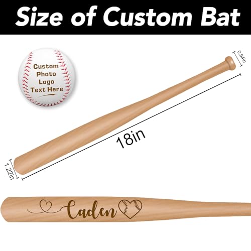 Personalized Mini Bat 18” Custom Engraved Mini Baseball Bat with Name, Number for Tee Ball, Little League, Softball Team, Coach Gift