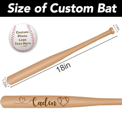 Personalized Mini Bat 18” Custom Engraved Mini Baseball Bat with Name, Number for Tee Ball, Little League, Softball Team, Coach Gift