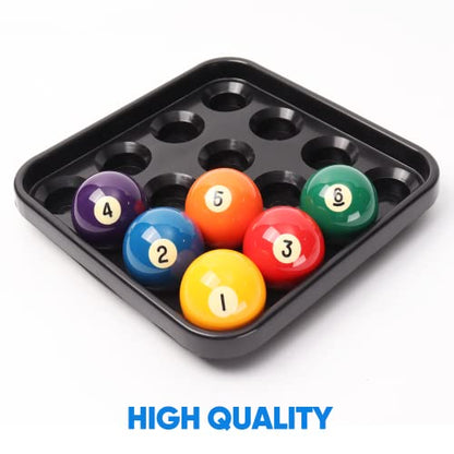 GSE Games & Sports Expert Black Plastic Pool Ball Carrying Tray, Billiard Ball Storage Tray for 16 Balls Full Set Regulation Size Billiard Balls