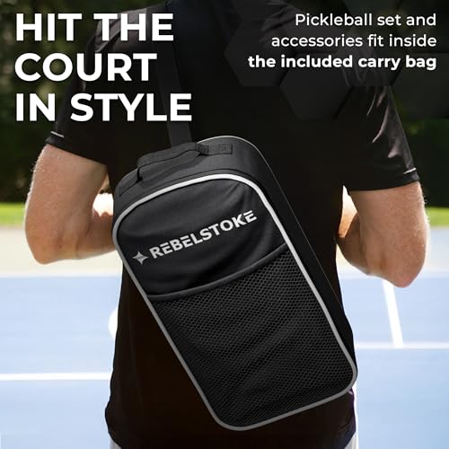 Pickleball Paddles Set of 4 – Premium Fiberglass Paddle Set with 14mm Polypropylene Honeycomb Core – Complete Bundle with 8 Indoor/Outdoor Balls & Carry Bag – for Beginners to Advanced - style: Abstract Lines