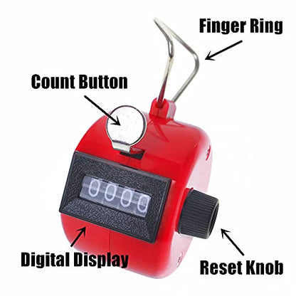 TopTie ABS Hand Tally Counter, 4-Digit Mechanical Golf Clicker Counter Handheld, Lap Number Counter