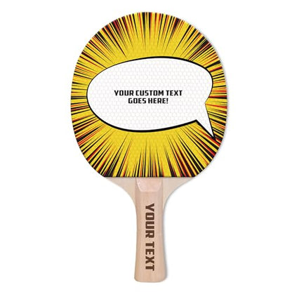 Custom Ping Pong Paddle – Add Your Name or Message – Funny & Personalized Gift for Table Tennis Lovers – Durable Racket for Casual Play – Choose from 4 Unique Designs Printed on Bumpy Rubber - style: Speech Bubble
