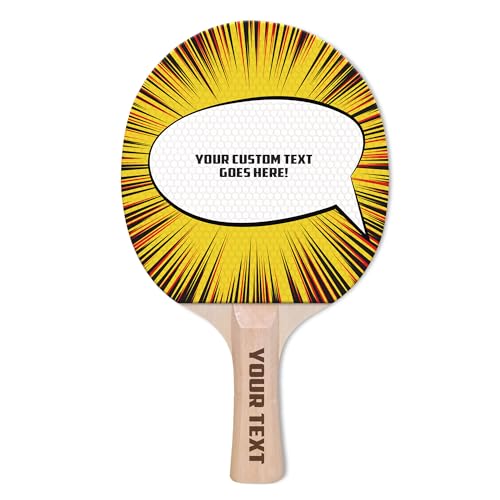 Custom Ping Pong Paddle – Add Your Name or Message – Funny & Personalized Gift for Table Tennis Lovers – Durable Racket for Casual Play – Choose from 4 Unique Designs Printed on Bumpy Rubber - style: Speech Bubble