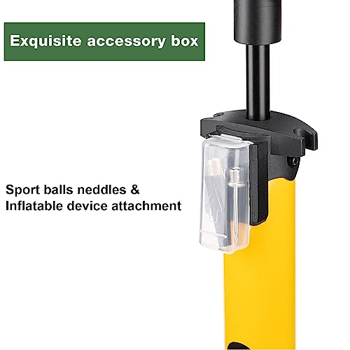 Bike Pump with Pressure Gauge- 160 PSI Bicycle Floor Pump fits Presta & Schrader Valve - Bike Pump with Air Ball Pump Inflator