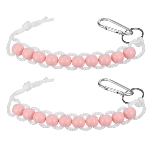 Golf Beads Counter, Golf Ball Beads Bracelet Count Stroke Score Acrylic Sports Keeper Putting with Hook for Golfer - color: Light Peach