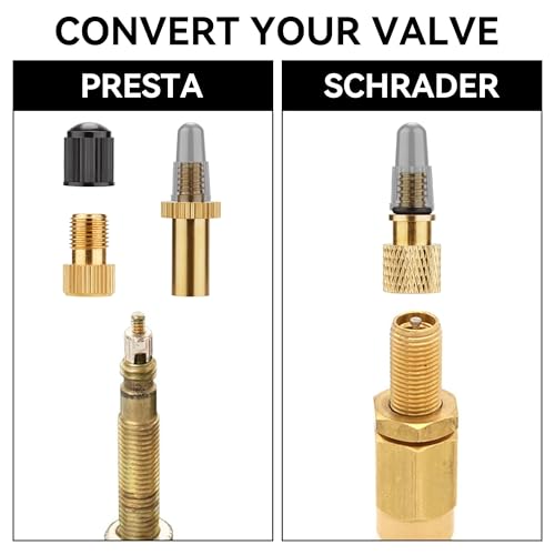DDJ Bicycle Presta Schrader Valve Adapter, Brass DV AV SV Converter, Air Chuck Quick Connect, Inflation Needle, Air Pump Needle Set Suitable for All Bicycles, Sports Balls and Inflatable Equipment - size: 21-Piece