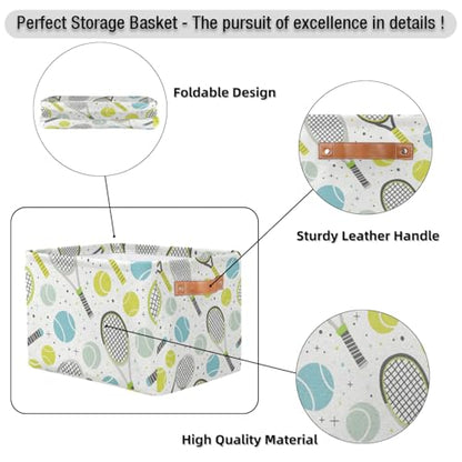 Cubes Storage Baskets,Tennis Ball Foldable Storage Box,Waterproof Open Shelf Organizer Bin for Kid Clothes Toy Empty Gift Baskets