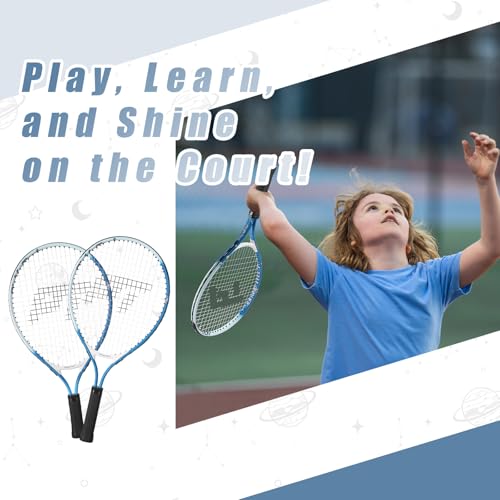 PICKLETECH Kids Tennis Racket for Junior Toddlers Starter Kit 17-25" Tennis Racquet for Girls and Boys with Carry Bag, Lightweight for Beginners